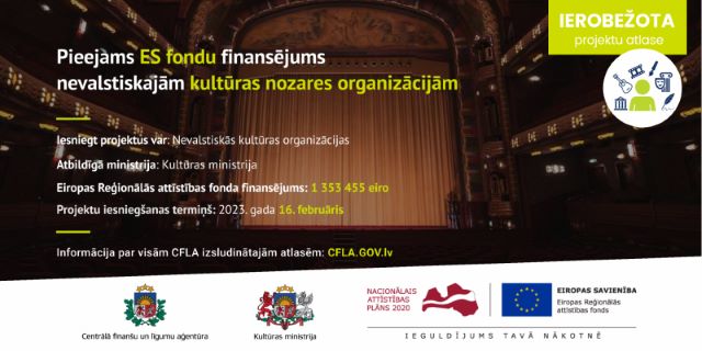 Pieejams ES fondu atbalsts nevalstiskajām kultūras nozares organizācijām
