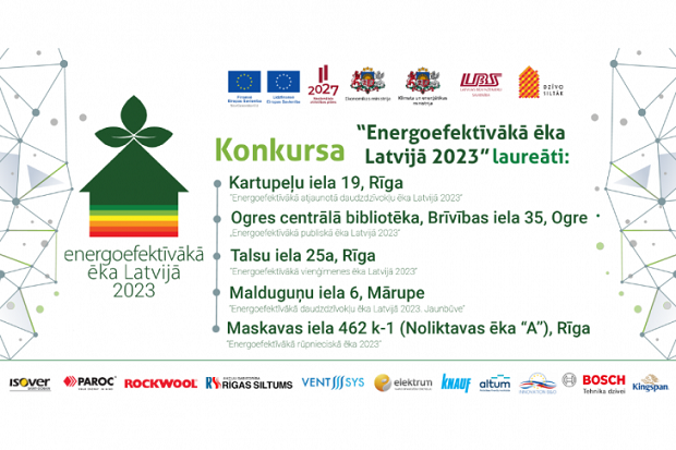 Konkursa “Energoefektīvākā ēka Latvijā 2023” laureāti – no Rīgas, Ogres un Mārupes