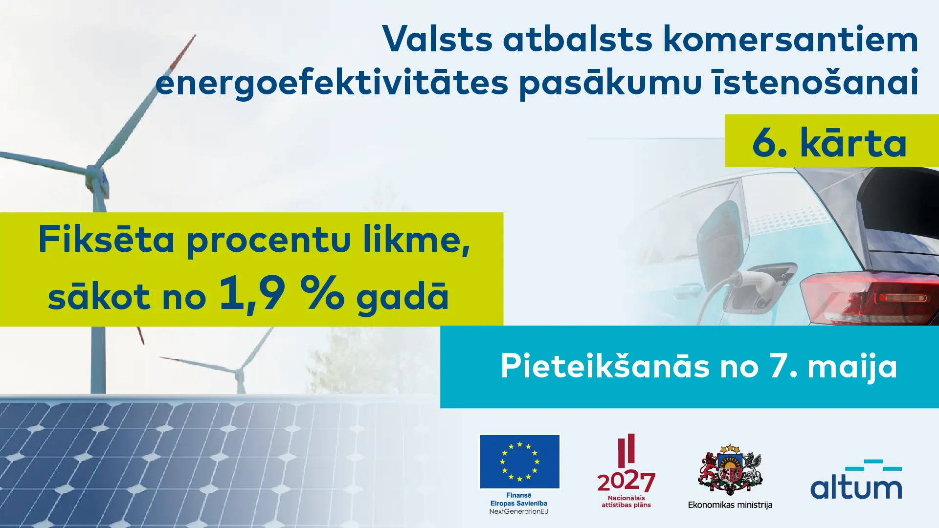 ALTUM 7. maijā nākamajā kārtā sāk pieņemt pieteikumus energoefektivitātes pasākumu īstenošanai uzņēmējiem