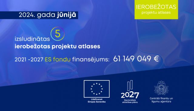 Jūnijā izsludinātas piecas ierobežotas ES fondu projektu atlases par 61 miljonu eiro: apkopojums